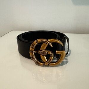 Gucci Double G Black Snake Belt
